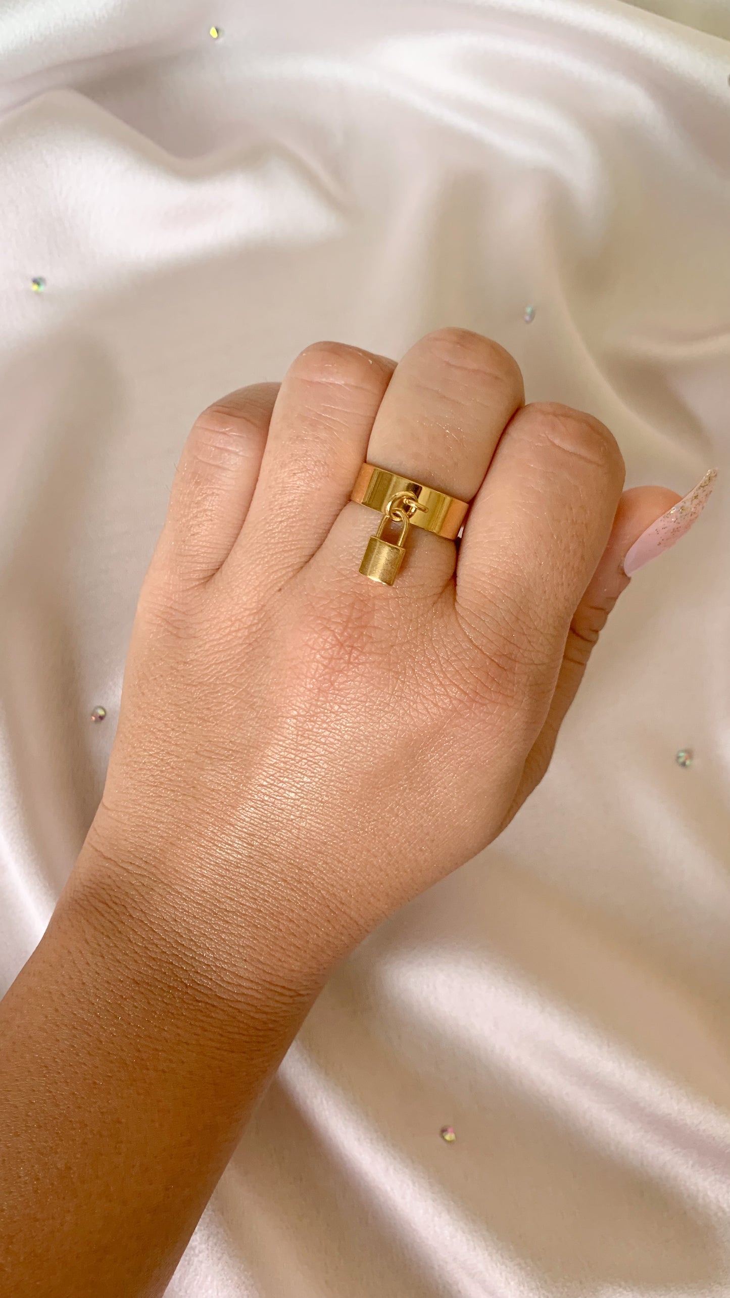 PADLOCK | Bague breloque en acier inoxydable