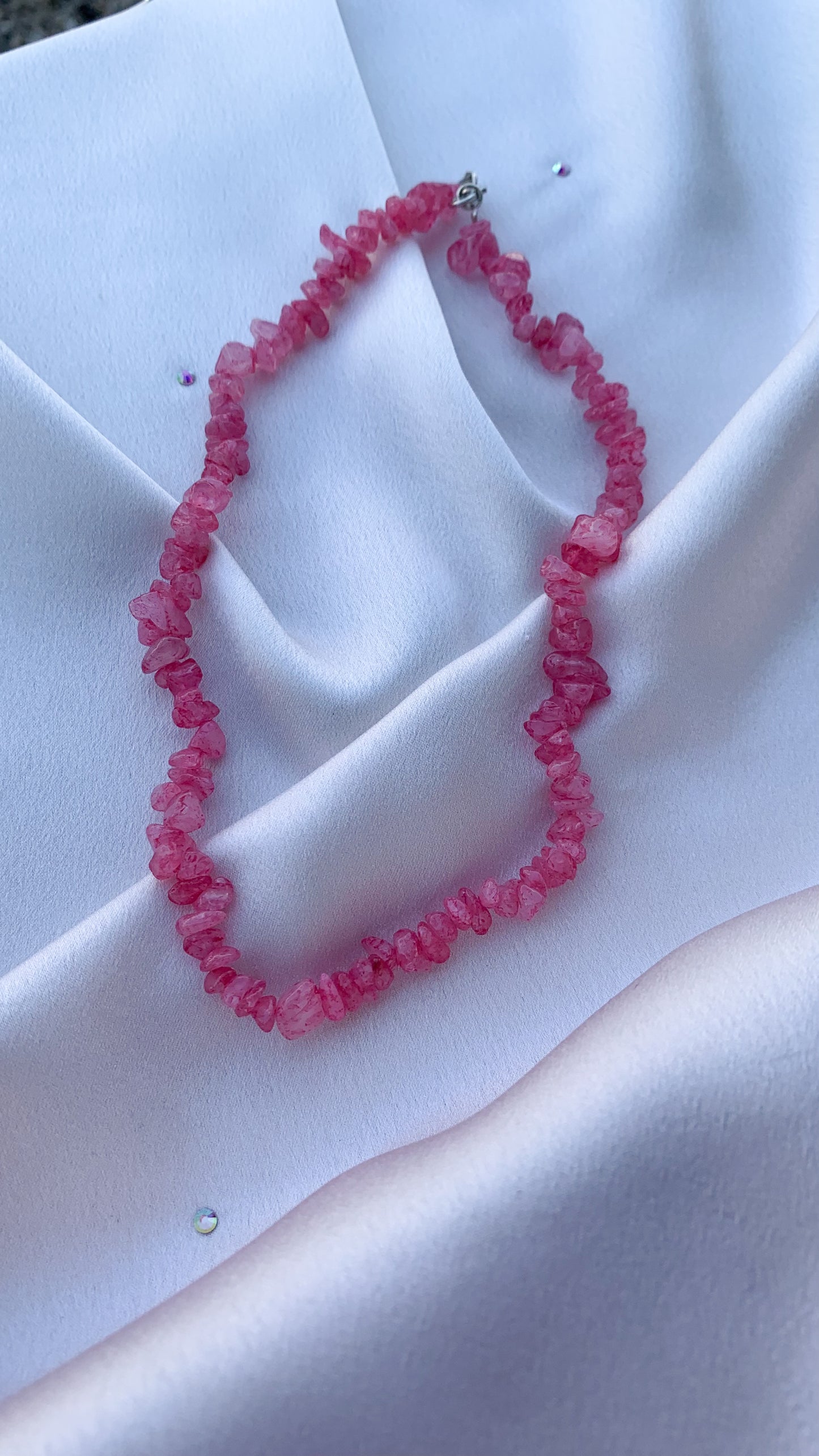 COLLIER EN PIERRE | QUARTZ ROSE