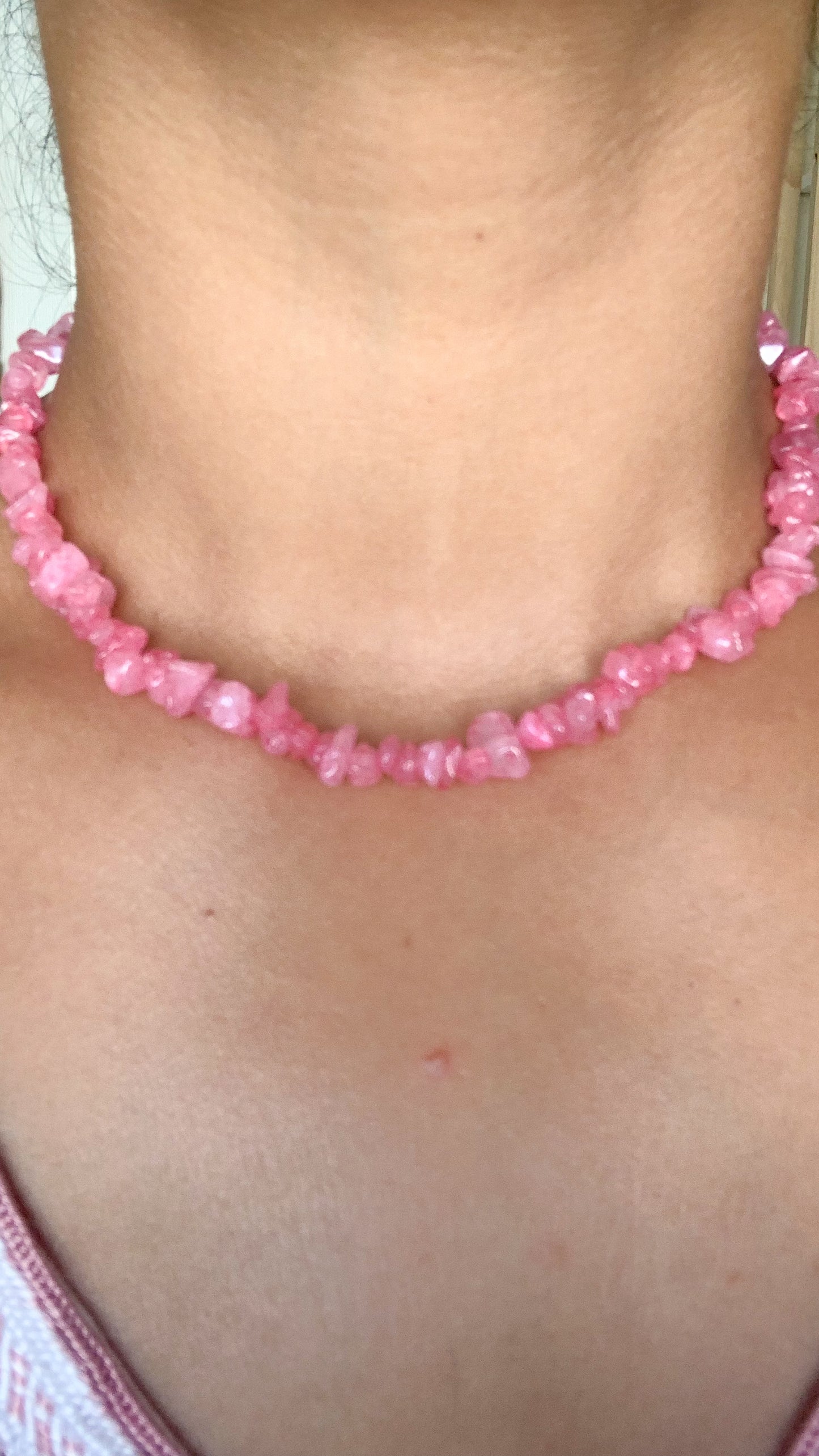 COLLIER EN PIERRE | QUARTZ ROSE