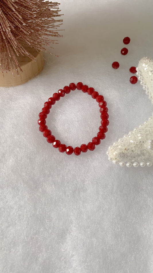 BRACELET DE NOËL ROUGE SCINTILLANT | FAIT MAIN